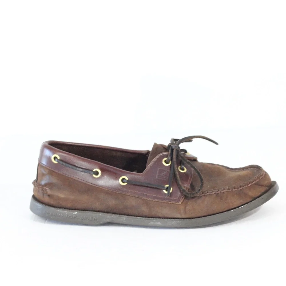 Sperry Original Boat Shoe sz 9 Mens Brown Leather Moccasin